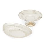 A scalloped silver tazza with shell points, Birmingham, c.1922, Mappin & Webb, together with a