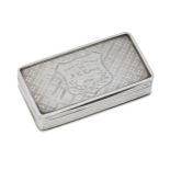 A Victorian silver snuff box, Birmingham, c.1838, Francis Clark, of rectangular form, the box