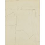 Samia Halaby, Palestinian b.1936, Untitled, 1963, pencil on paper, signed and dated "4.10.63", 38.