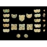 A group of eighteen Mongol gold panels from horse trappings, Iran, circa 12th century, three in