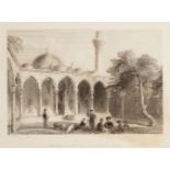 A group of 12 prints depicting scenes the Middle East and one map of Asia Minor, 19th century, the