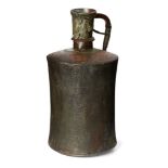 A large copper rice measure or water container, Central Asia, 19th century, with flat bottom and