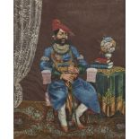 A portrait of a Maharaja, Patna, India, 19th century, gouache on paper, depicted seated wearing a