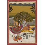 Lord Shiva and his consort Parvati, Jodhpur, Rajasthan, circa 1830, gouache on paper heightened with