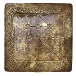 A Mughal engraved silver gilt plaque, possibly a playing board, India, dated 1100AH/1688AD, of