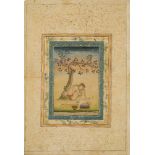 An album page: A sleeping dervish, Mughal India, late 18th-early 19th century, opaque pigments and