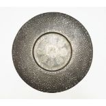A silver-inlaid Bidri stand, Deccan, Central India, late 17th-18th century, of circular form, on