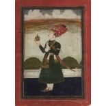 Portrait of a nobleman holding a pandan box, Rajasthan, early 19th century, gouache on paper
