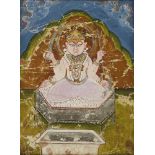 A Jain Tirthankara painting, West India, circa 1790, opaque pigments heightened with gilt on
