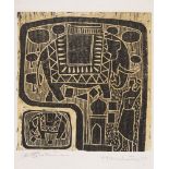 Harjit Singh Kular, The Pastural, 1975, woodcut on rice paper, 5/15, signed and dated to bottom