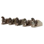 A group of 5 stone architectural brackets in the form of birds, India, 18th-19th century, with
