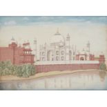 The Taj Mahal, Agra school, early 20th century, opaque pigments on paper, depicted as seen from