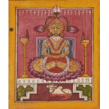 Rishabhanatha (Adinatha), the first of the 24 Tirtahankaras in Jain cosmology, gouache on paper