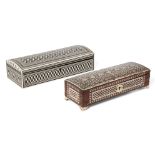 Two boxes, Vizagapatam and Horshiapur, India, 19th century, both of rectangular form, the first with