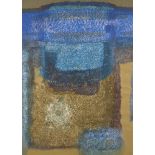 Samiran Chowdhury, Indian, (b. 1963), Untitled, Blue abstract, acrylic on paper, glazed and framed