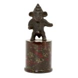 A small bronze figure of a mouse, Lord Ganesha's vahana, India.18th century, shown standing his paws