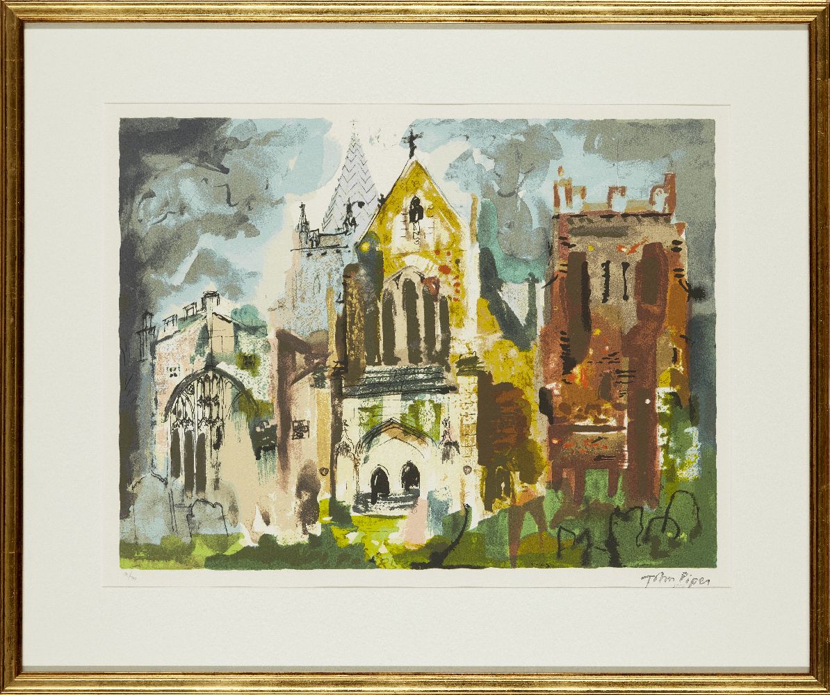 John Piper CH, British 1903-1992- Ottery St. Mary [Levinson 430], 1990; screenprint in colours on - Image 2 of 2