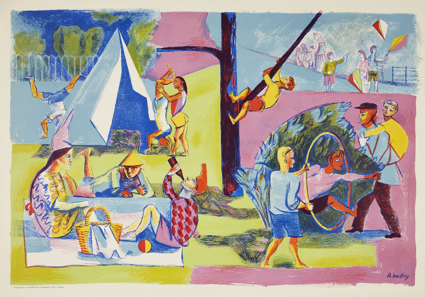 Barnett Freedman CBE RDI, British 1901-1958- Charade, 1937; lithograph in colours on wove; - Image 2 of 3