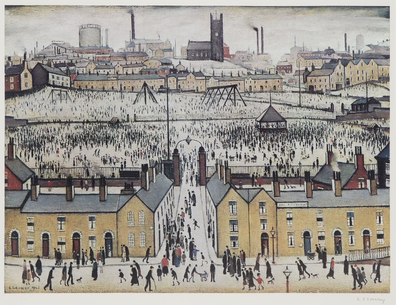 Laurence Stephen Lowry RBA RA, British 1887-1976- Britain at Play; offset lithograph in colours on