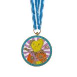 Grayson Perry CBE RA, British b.1960- Teddy Bear Necklace Medal, 2018; weathered Florentine