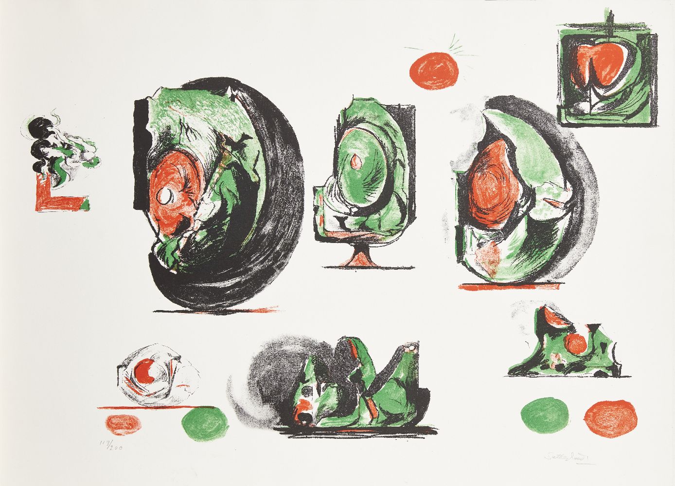 Graham Sutherland OM, British 1903-1980- Planches d'Etudes [Tassi 116], 1967; lithograph in