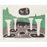 Julian Trevelyan RA, British 1910-1988- Kensington Gardens, 1969; etching and aquatint in colours on