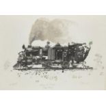 Chris Orr MBE RA, British b.1943- Men of Steam (Green Flag), 1989; lithograph and etching with