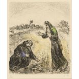 Marc Chagall, Russian/French 1887-1985- Elijah and the Widow of Sarepta, from La Bible [Cramer