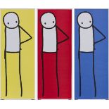 Stik, British b.1979- Sassy: Yellow, Red and Blue, 2013; three offset lithographs in colours, each