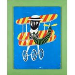 Yannis Gaitis, Greek 1923-1884- The Aviator, 1975; screenprint in colours on board, signed, dated