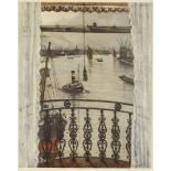 After Christopher R. W. Nevinson ARA, British 1889-1946- Greenwich Reach; offset lithograph in