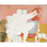 Alekos Fassianos, Greek b.1935- Untitled, two nudes with a mirror; lithograph in colours on wove,