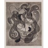 Nassos Daphnis, Greek/American 1914-2010- Flirtation, 1948; etching with aquatint, signed, dated,