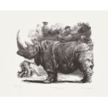 Simon Brett, British b.1943- The Ugly Beast, 1986; wood engraving on 145gsm Zerkall wove, signed,