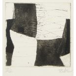 Hans Tisdall, German/British 1910-1997- Untitled abstract composition; etching with aquatint on