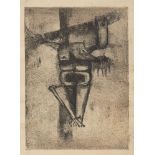 Geoffrey Clarke RA, British 1924-2014- Crucifixion 1954; etching with aquatint on laid,