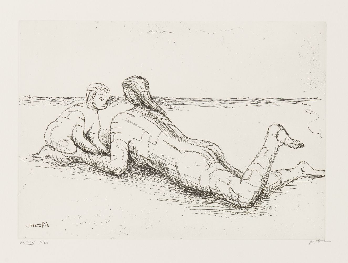 Henry Moore OM CH FBA, British 1898-1986- Mother and Child XIX [Cramer 689], 1983; etching with