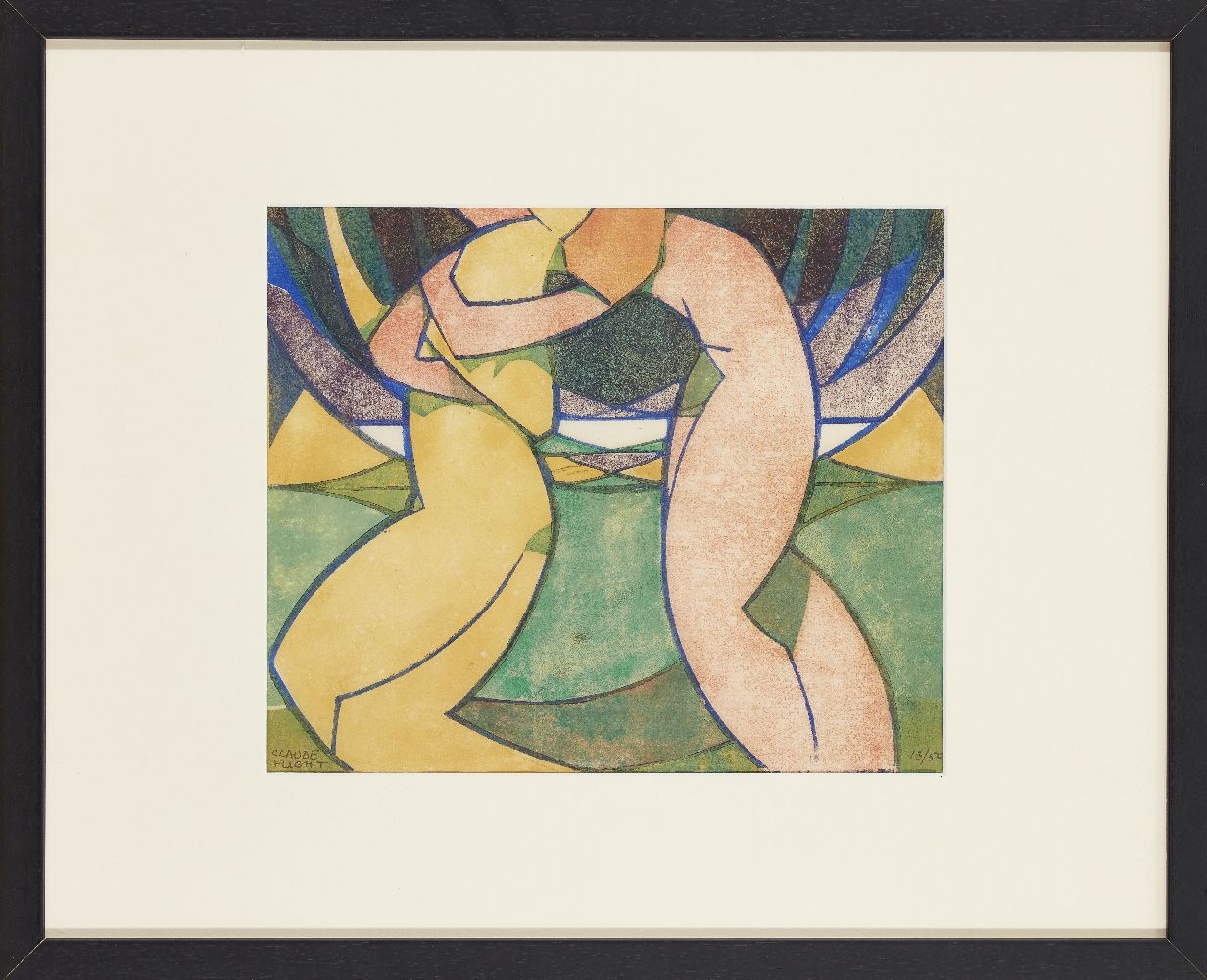 Claude Flight, British 1881-1955 Spring [Coppel CF 16], 1926; linocut in colours on laid, signed and - Image 2 of 2