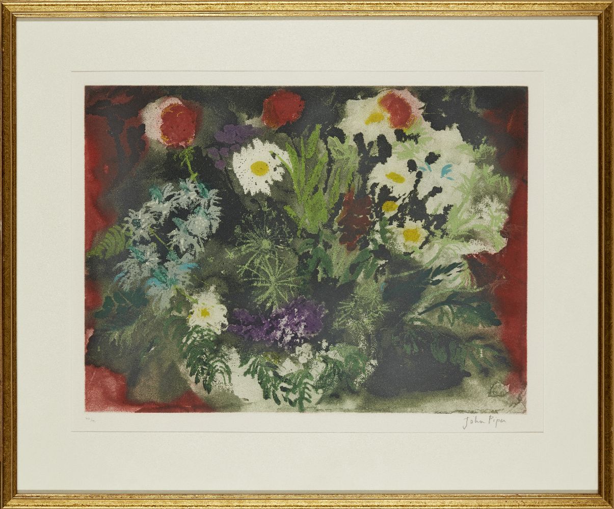 John Piper CH, British 1903-1992- Late Summer Flowers [Levinson 419], 1989; etching with aquatint in - Image 2 of 2