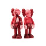 KAWS, American b.1974- Blush Companions (mono & flayed), 2016; two painted vinyl multiples, each