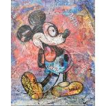 Rourke Van Dal, British b.1969- Mickey Mouth, 2013; mixed media with stencil in colours on canvas,