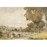 Edgar Thomas Holding RWS, British 1870-1952- Near Kettering, Yorks; watercolour, signed in black pen