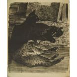 Théophile Alexandre Steinlen, Swiss/French 1859-1923- Chats, [Crauzat 182], 1896; lithograph, signed