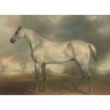 Manner of George Stubbs ARA, mid-20th century- A dappled grey horse in a landscape; oil on canvas,