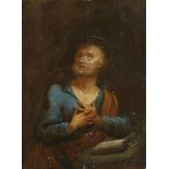 Follower of Pier Francesco Mola, Italian 1612-1666- St Peter in Penitence; oil on paper laid down on