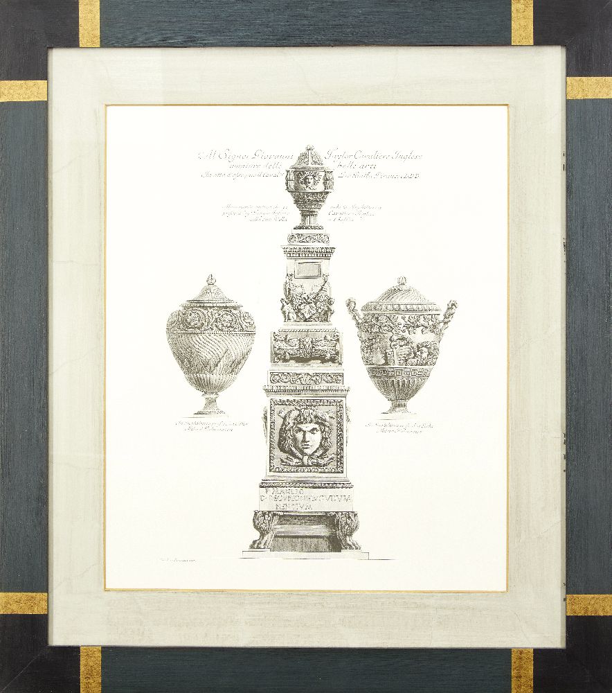 After Giovanni Battista Piranesi, Italian 1720-1778- Vase e Piadestallo, Signora Maria Vdnij Dama - Image 2 of 2
