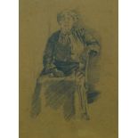 British School, late 19th century- Portrait of a seated woman; pencil on buff paper, 27.5x20cm60