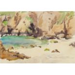 Circle of John Singer Sargent, American 1856-1925- A Rocky Pool; watercolour, bears inscribed