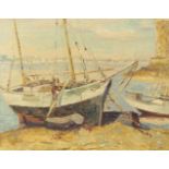 Leon Hector Blondeaux, French exh 1927-1939- S Servan Barque au Pecheurs; oil on canvas, signed,