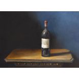 Modern European School, late 20th/early 21st century- Still life of a bottle of Chateau Lafite